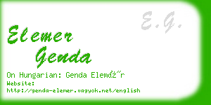 elemer genda business card